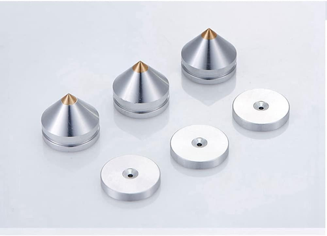 Ysyaxsyt 4Set Hifi Audio Foot Spikes Cone Floor Foot Nail Aluminum Alloy Speaker CD Cabinet Power Amplifier Computer(Silver) image number 5
