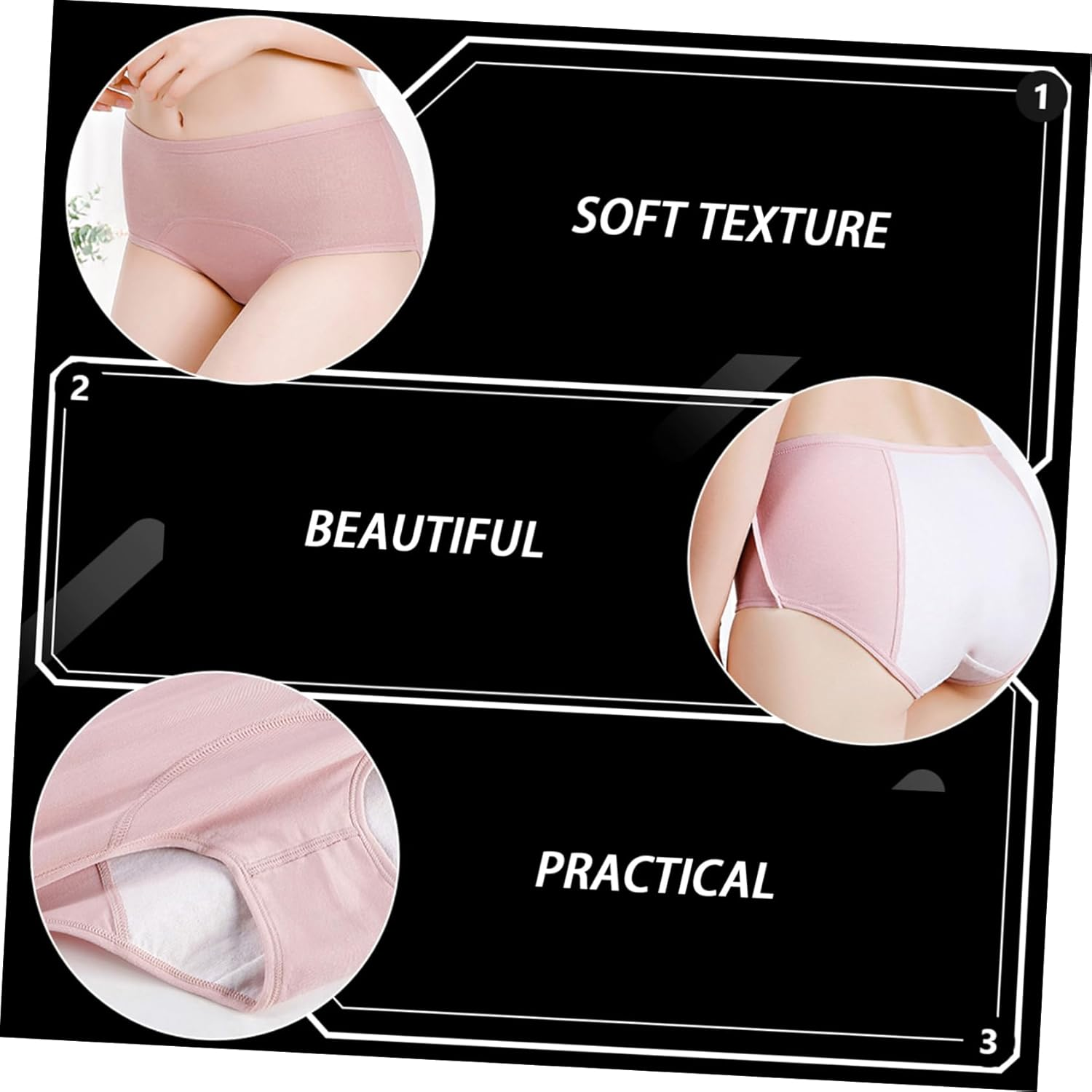 PACKOVE Leak Maternity Underwear Women Cotton Period Panties Mid-Waist Design Postpartum Briefs for Women image number 6