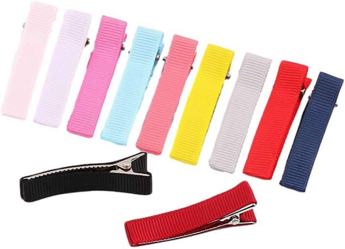 Cinaci 60 Pack/30 Pairs Solid 2 Inch Grosgrain Ribbon Fabric Covered Fully Lined Alligator Hair Clips Duckbill Small Cloth Wrapped Barrette DIY Craft Hair Bows Accessories for Baby Girls Toddlers Kids image number 2