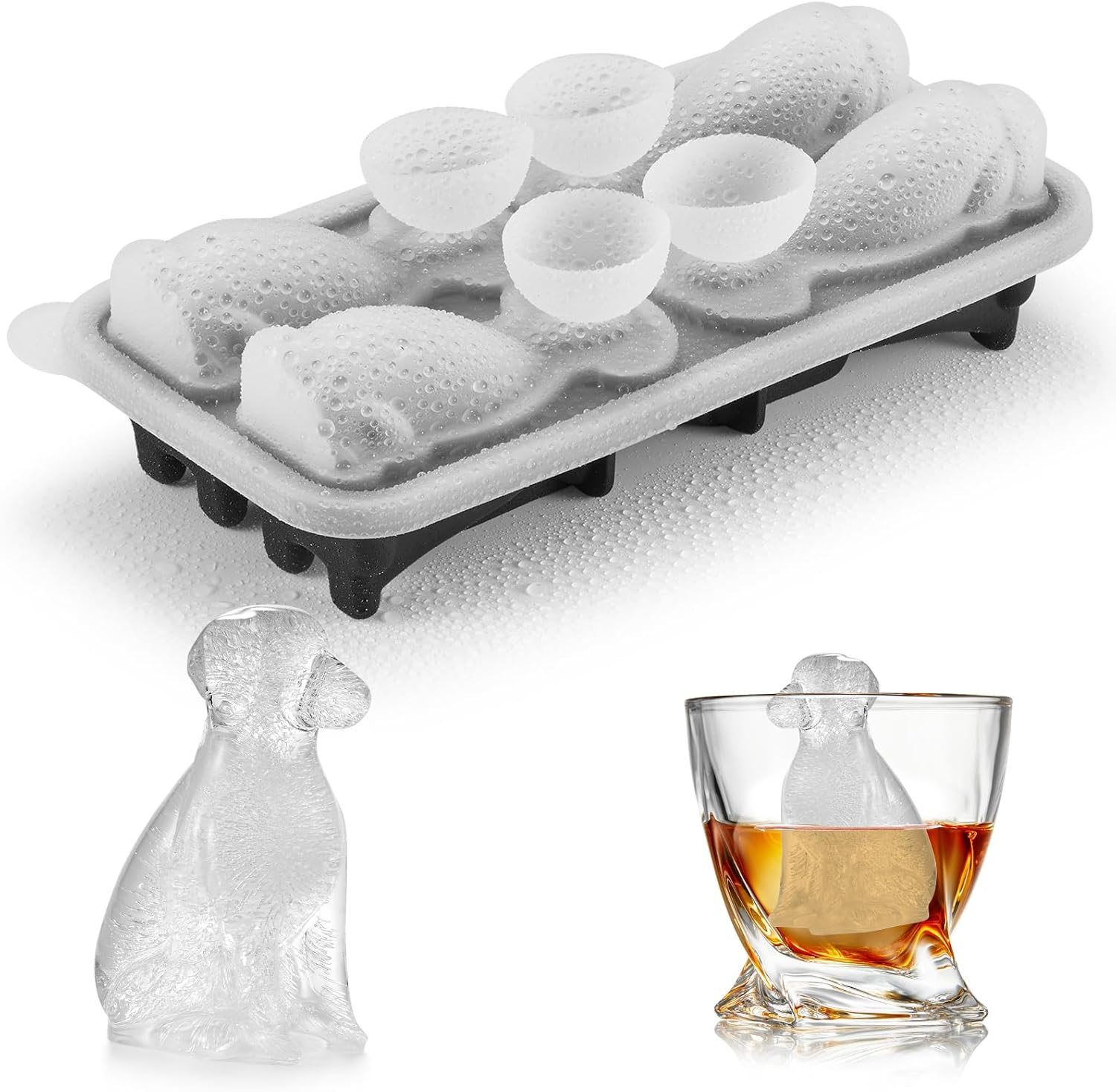 3D Highland Cow Ice Cube Tray Fun Shapes, Novelty Highland Cow Gifts, Holiday Stocking Stuffers for Men Women, Cute Highland Cattle Ice Mold for Whiskey,Cocktail,Bourbon image number 2
