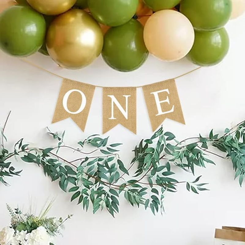 1Pcs Burlap Banner for Nursery Decor First Birthday Party Rustic Theme Decoration for Boy or Girl，1St Birthday Party Supplies High Chair Banner Birthday Banner for Boy Girl Party image number 3