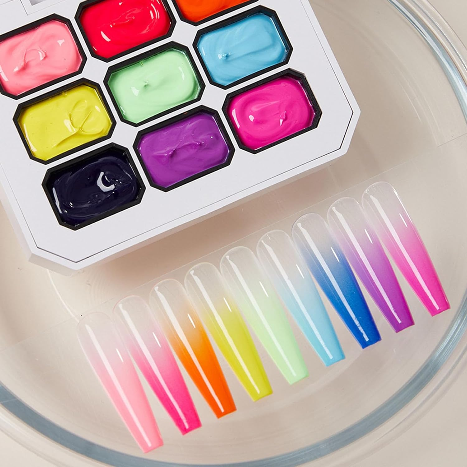 Patting Gel - Gradient Paint Gel - 9-Color Polish Accessories Nail Design Art Tools for Women Manicure Creation Painting image number 2