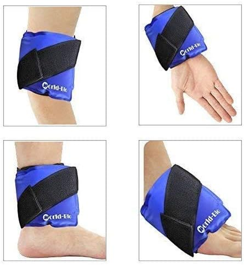 WORLD-BIO Gel Ice Pack for Injuries, Reusable Ice Pack with Strap for Achilles Tendon Wrist Ankle Knee Arm Neck, Cooling Hot Cold Pack Therapy for Swelling, Plantar Fasciitis & Bruising image number 5