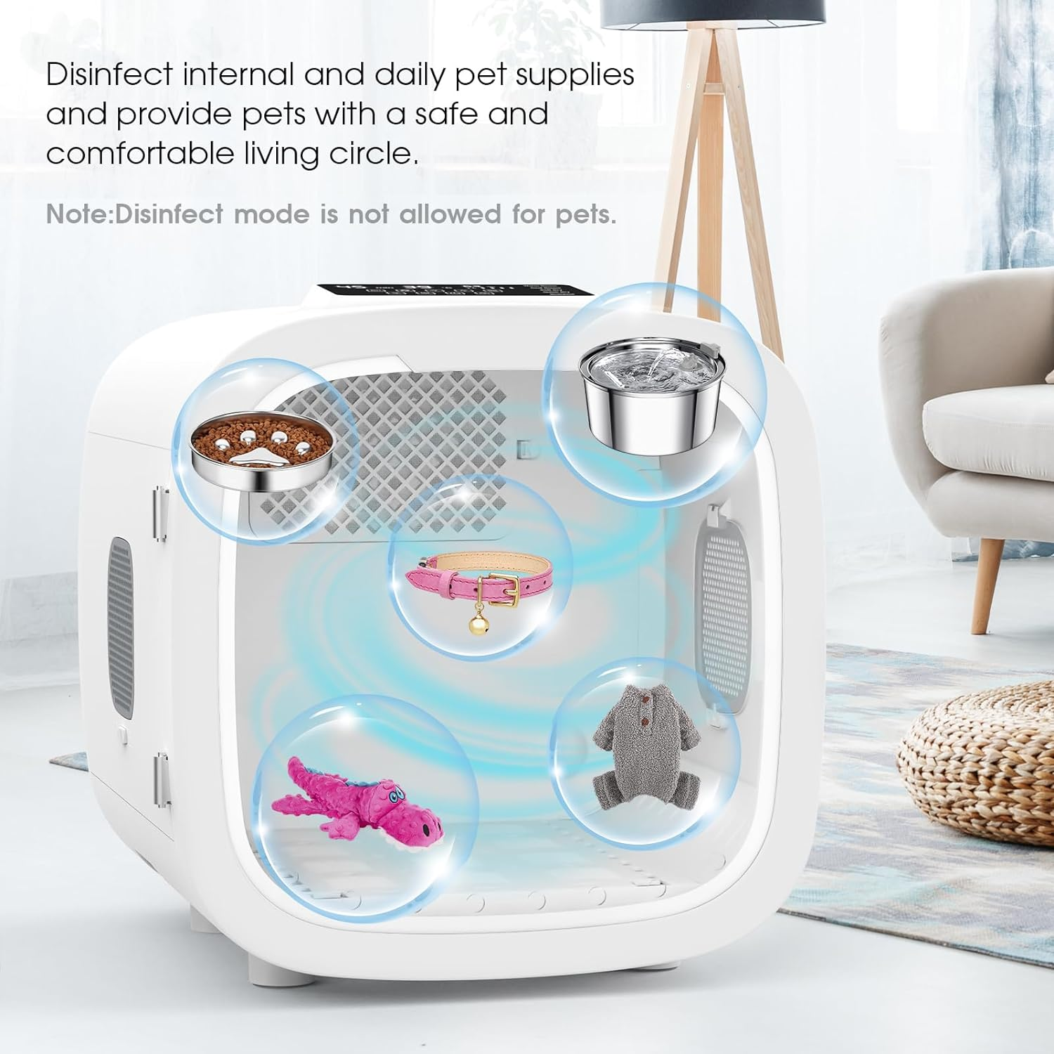 Advwin Automatic Pet Dryer Box for Pet Grooming, Ultra Quiet Fast Hair Dryer 52L Capacity for Cats and Small Dogs, 360&deg; Drying and Touch Panel, Smart Temperature Control image number 1