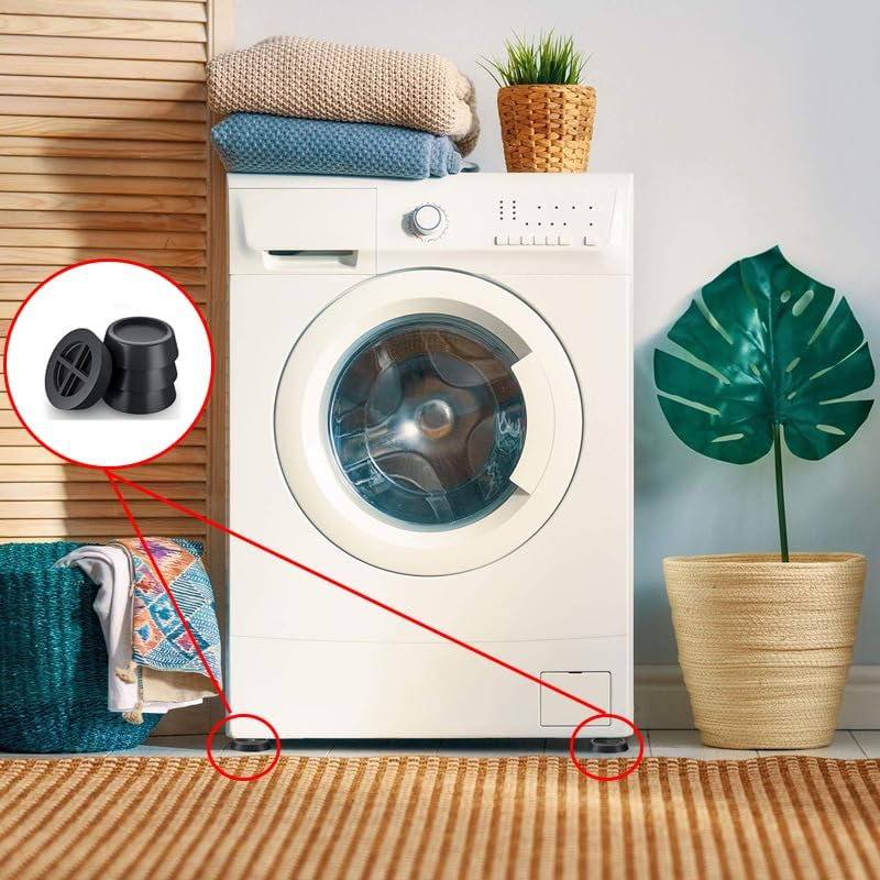 Yqkangzhu 4Pcs Washing Machine Feet Pads, anti Vibration Rubber Mats, Shock Noise Cancelling Foot Pads, Anti-Slip Stabilizer Pads, Anti-Walk Support for Dryer, Dishwasher, Refrigerator, Furniture image number 6