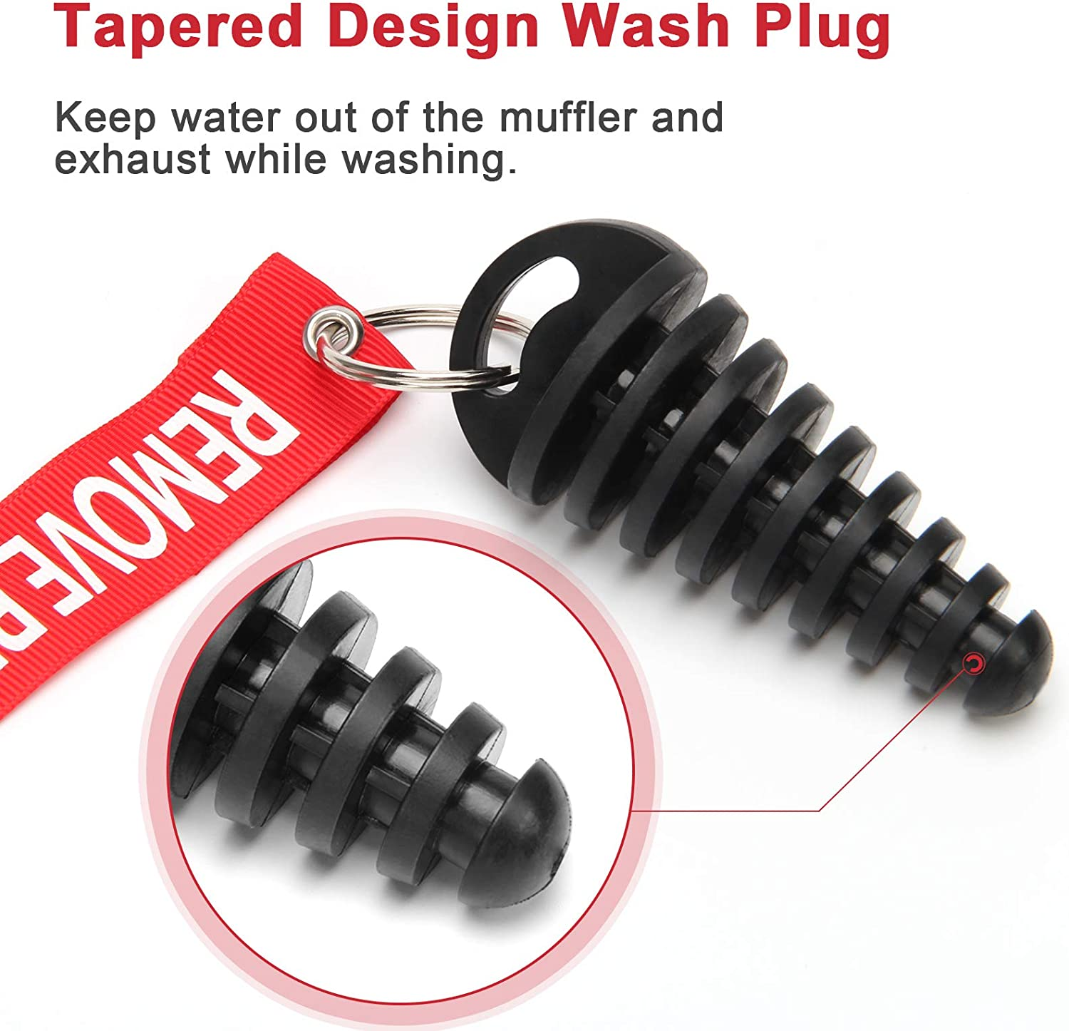 Coitak Muffler Exhaust Wash Plug, 0.6-1.5 Wash Plug for Motorcycle Bike 2 Stroke Rubber Exhaust Silencer (2 Pack) (0.6-1.5) image number 1