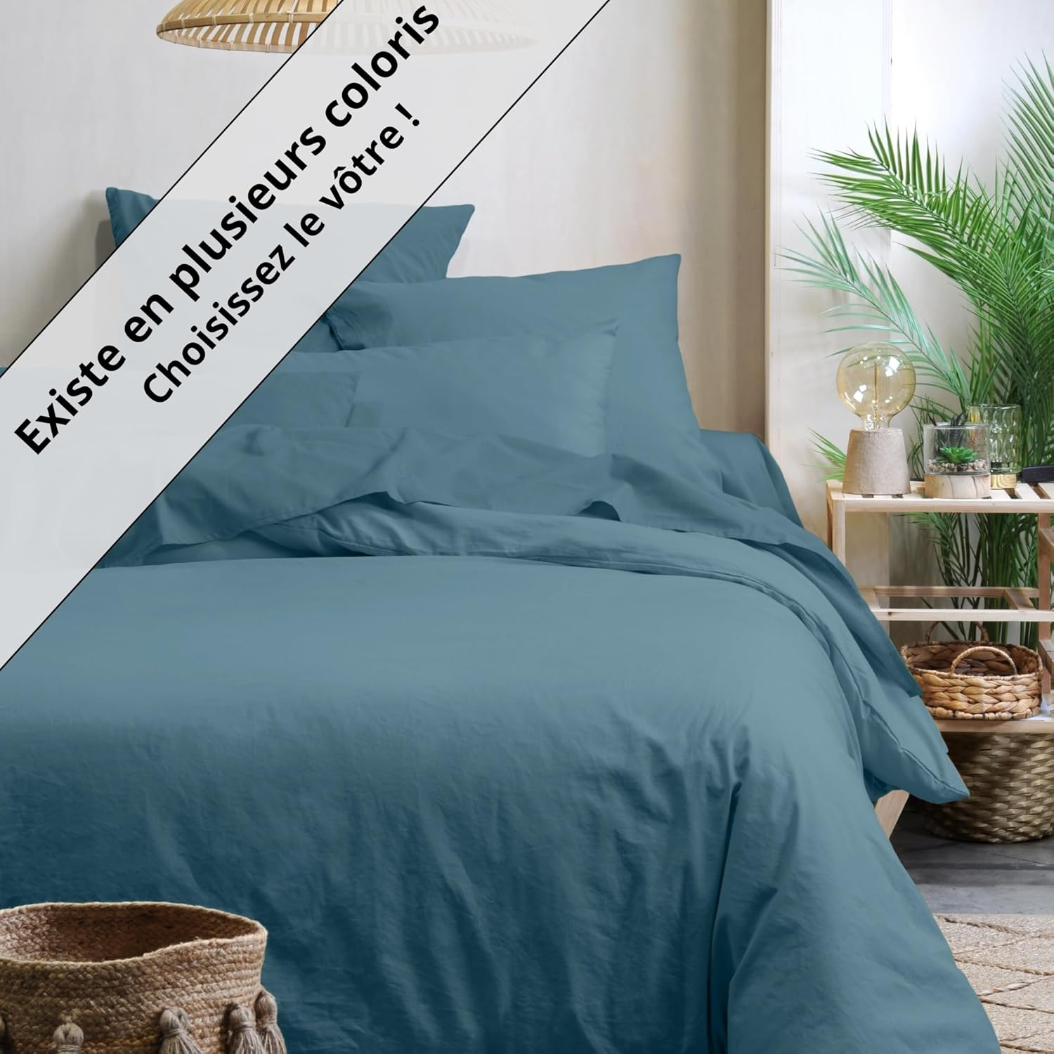 STOF - Fitted Sheet - Size 180 X 200 Cm - 100% Organic Cotton - Quality - Oeko-Tex Certified - Curry Colour - Horizon Model - Bed Linen for Home - Soft and Comfortable image number 1