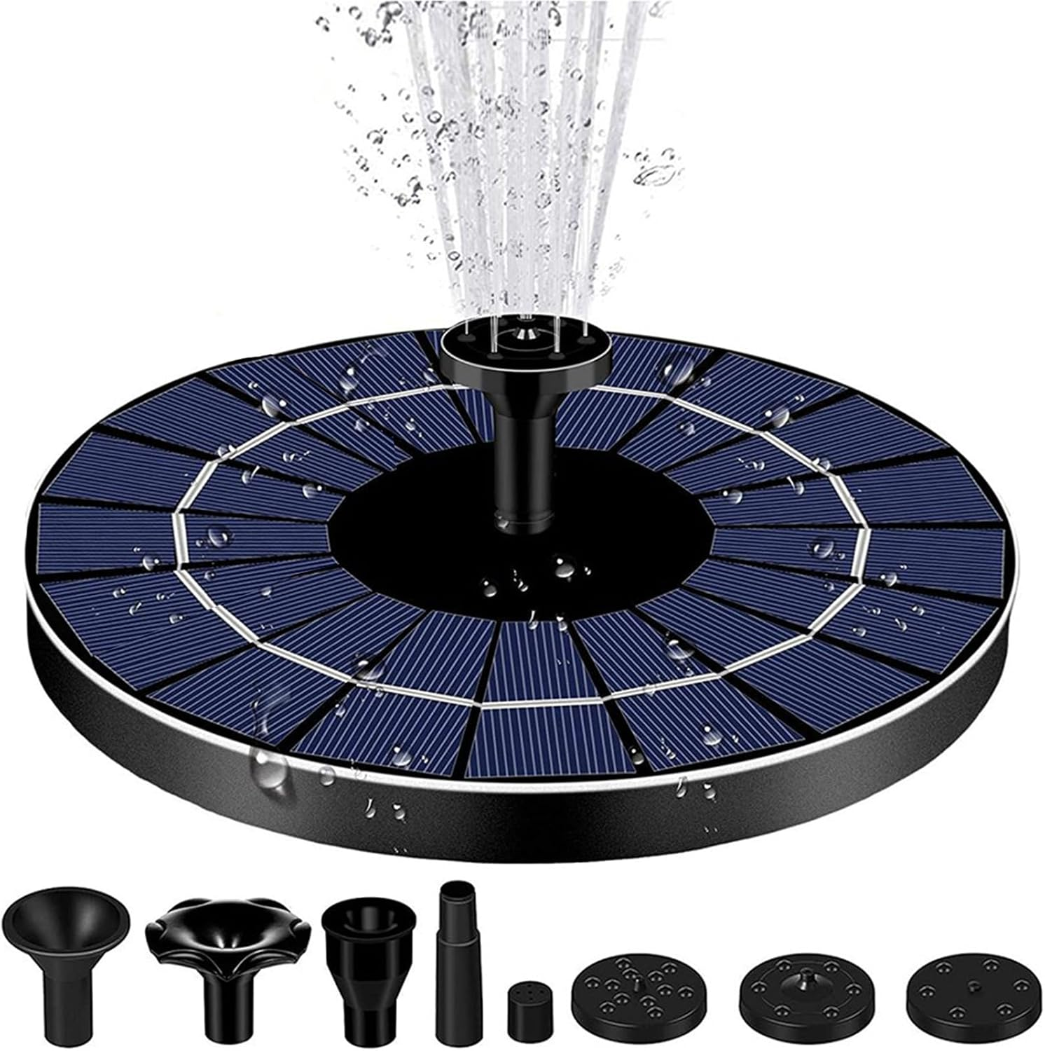 Meichoon Solar Fountain Pump 3.5W with 6 Nozzles Birdbath Water Feature Independent Floating Fountain for Gardens Ponds Fish Tanks Aquariums Outdoors MY01 image number 3