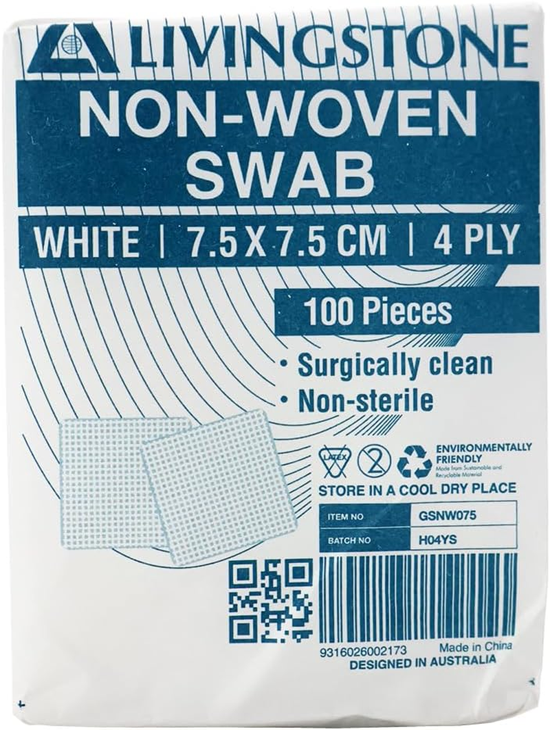 Livingstone Non-Woven Swabs 7.5X7.5Cm 4 Ply 100/Pack image number 1