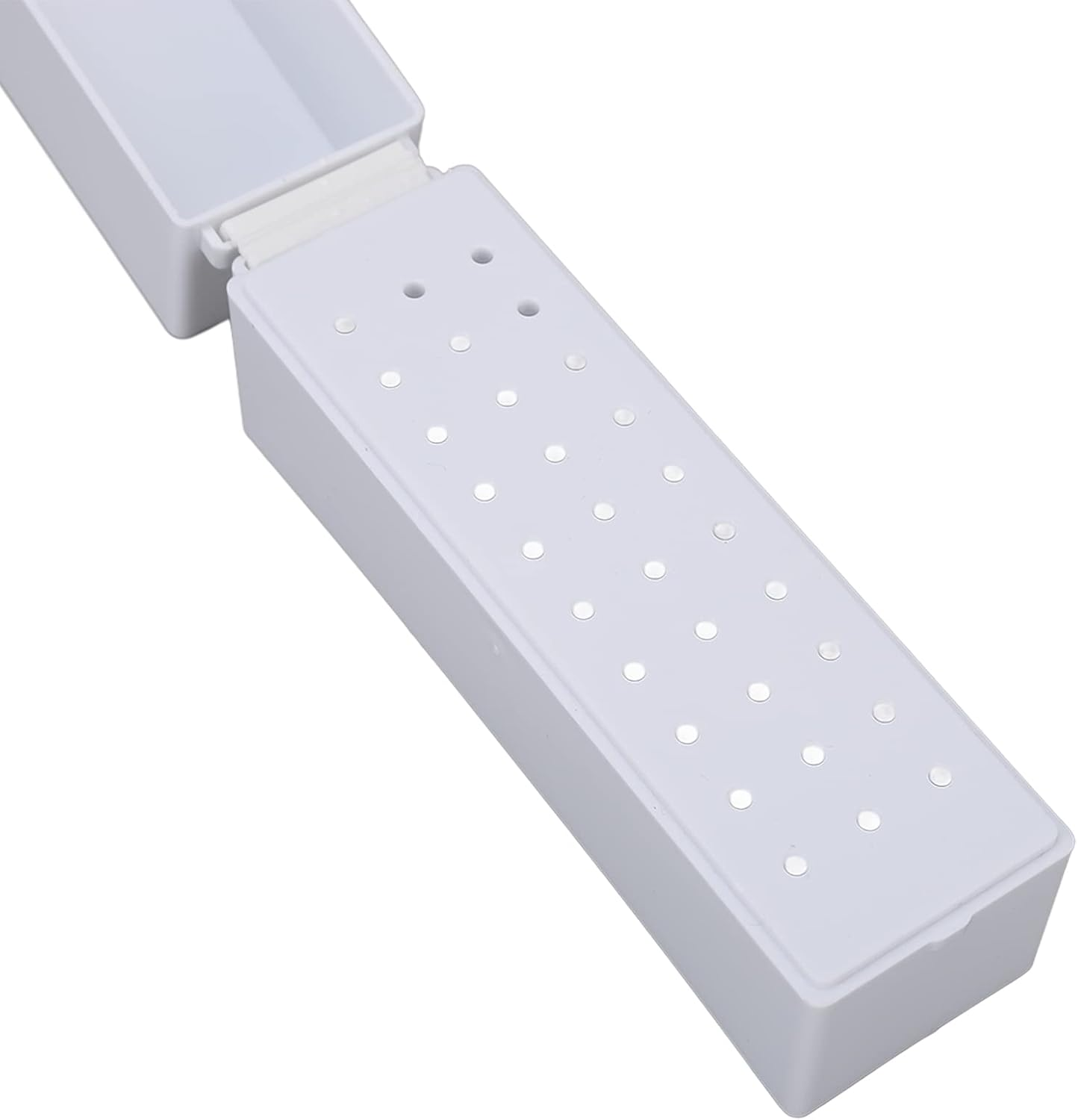 Nail Drill Holder, Nail Display Organiser Box for Nail Drill, Dustproof, Professional 30 Hole Nail Drill Tool Container for Home Use, Nail Salon, White image number 2