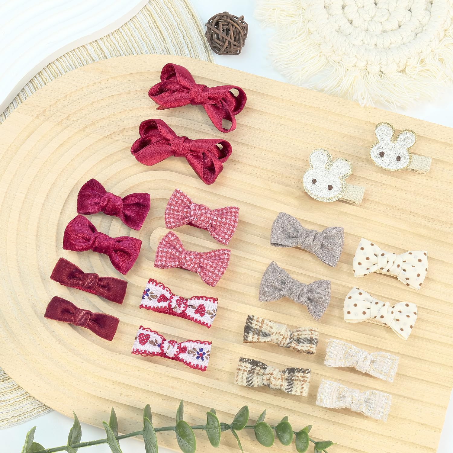 Baby Hair Clips,10Pcs 2" Fully Lined Hair Bow Clips for Babies, Hair Bows Cotton Hair Accessories for Baby,Toddlers, and Little Girls (Brown) image number 4