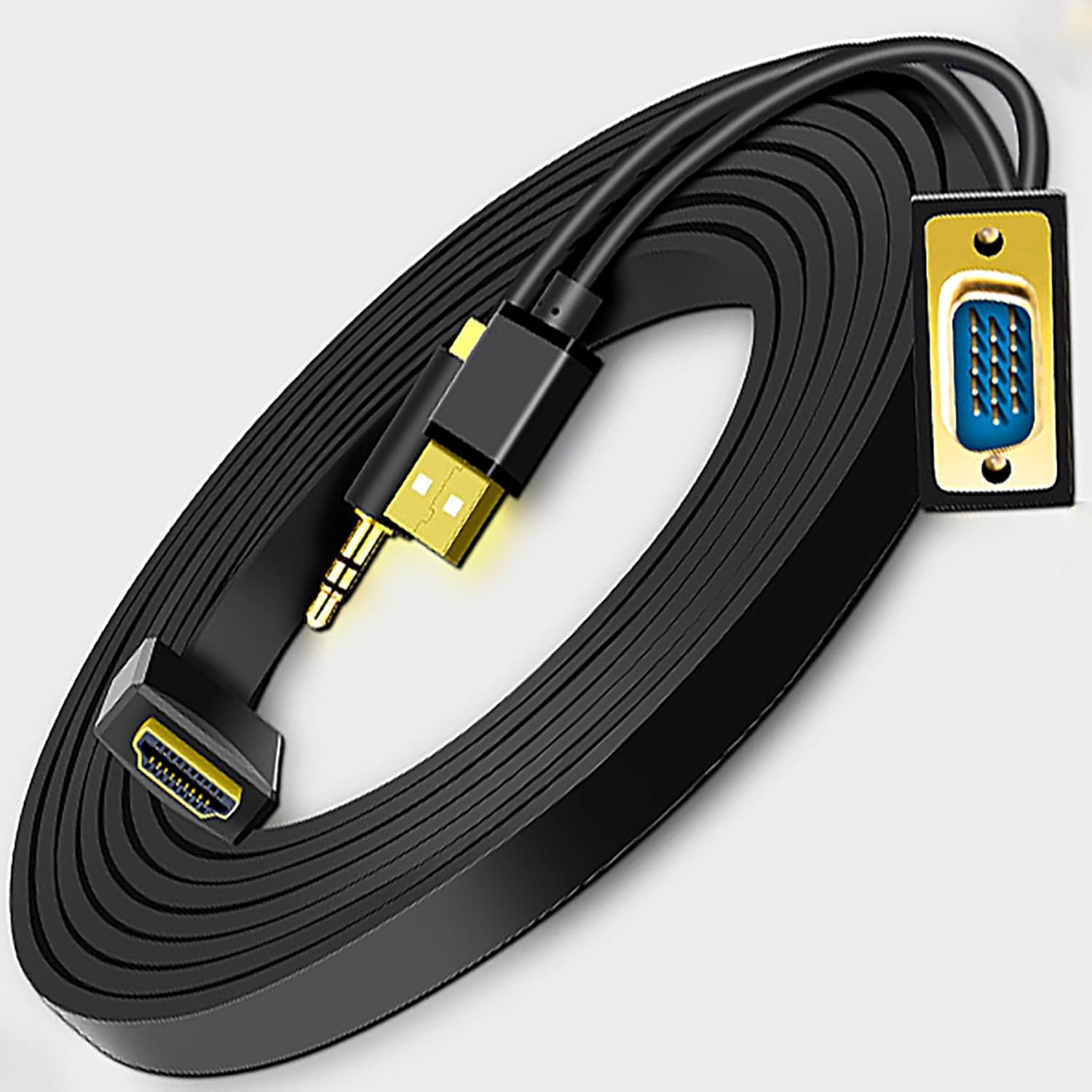 Tunghey VGA to HDMI Cable with Audio (Not HDMI to VGA), 1080P HD VGA to HDMI Adapter Cable, VGA Male to HDMI Male Cord for VGA Computer/Laptop to HDMI Monitor/Tv (2M) - 2M image number 2