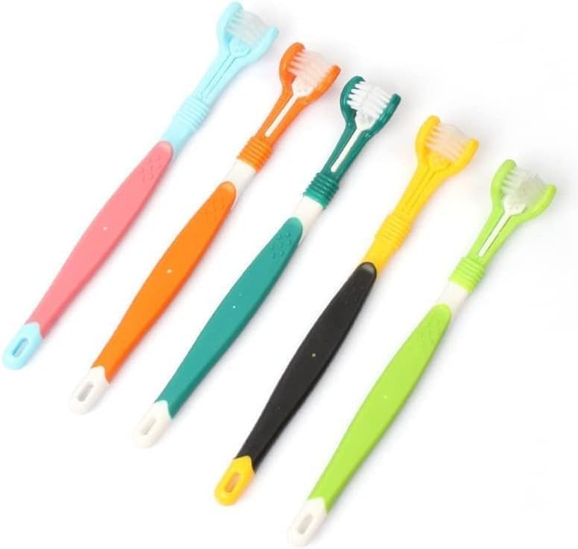 Triple Head Pet Toothbrushes, 5Pcs Triple Heads Dog Toothbrushes Triple Heads Pet Toothbrush,Triple Head Pet Toothbrushes image number 3