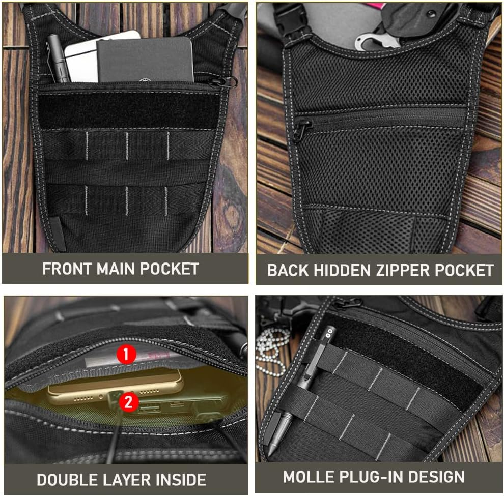 Tactical Shoulder Bag - Underarm Anti-Theft Waist Bag with Molle System for Outdoor Travel image number 3