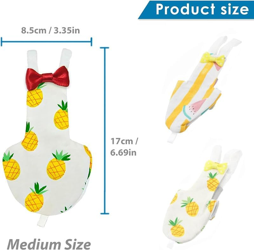 Parrot Nappy with Waterproof Inner Layer, 2Pcs Bird Diaper Parrot Nappies Clothes Flight Suit Dress, Washable Reusable Parrots Nappy with Waterproof image number 2