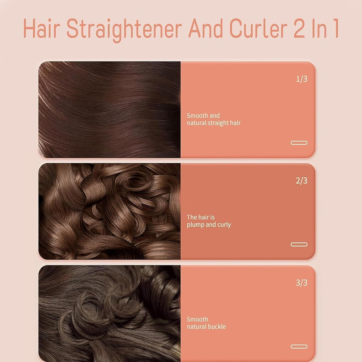 Mini Dual Purpose Curling Iron, Portable Travel Curling Iron, Suitable for Short Hair and All Hair Types (Pink1, 1) image number 2