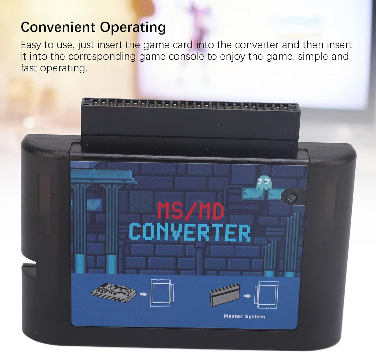 MS to MD Game Card Adapter for Retron 5 3 2, MS to MD Game Video Converters for Mega Drive for Genesis, MS to MD Game Burner Card Converter Enriched Gaming Experience (Black Transparent) - Black Transparent image number 5