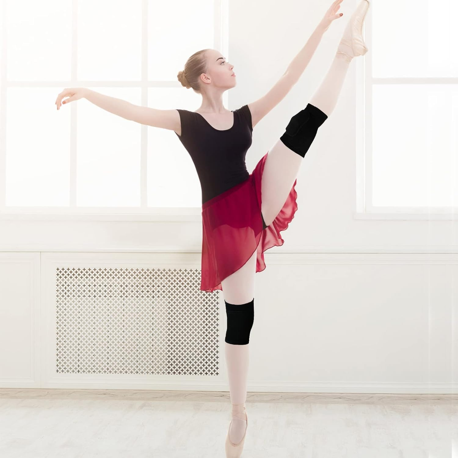 Breathable Soft Knee Pads for Volleyball, Dance, Football, Yoga, Basketball, and Skating - Protective Gear for Adults and Kids (M(90-120)) image number 3