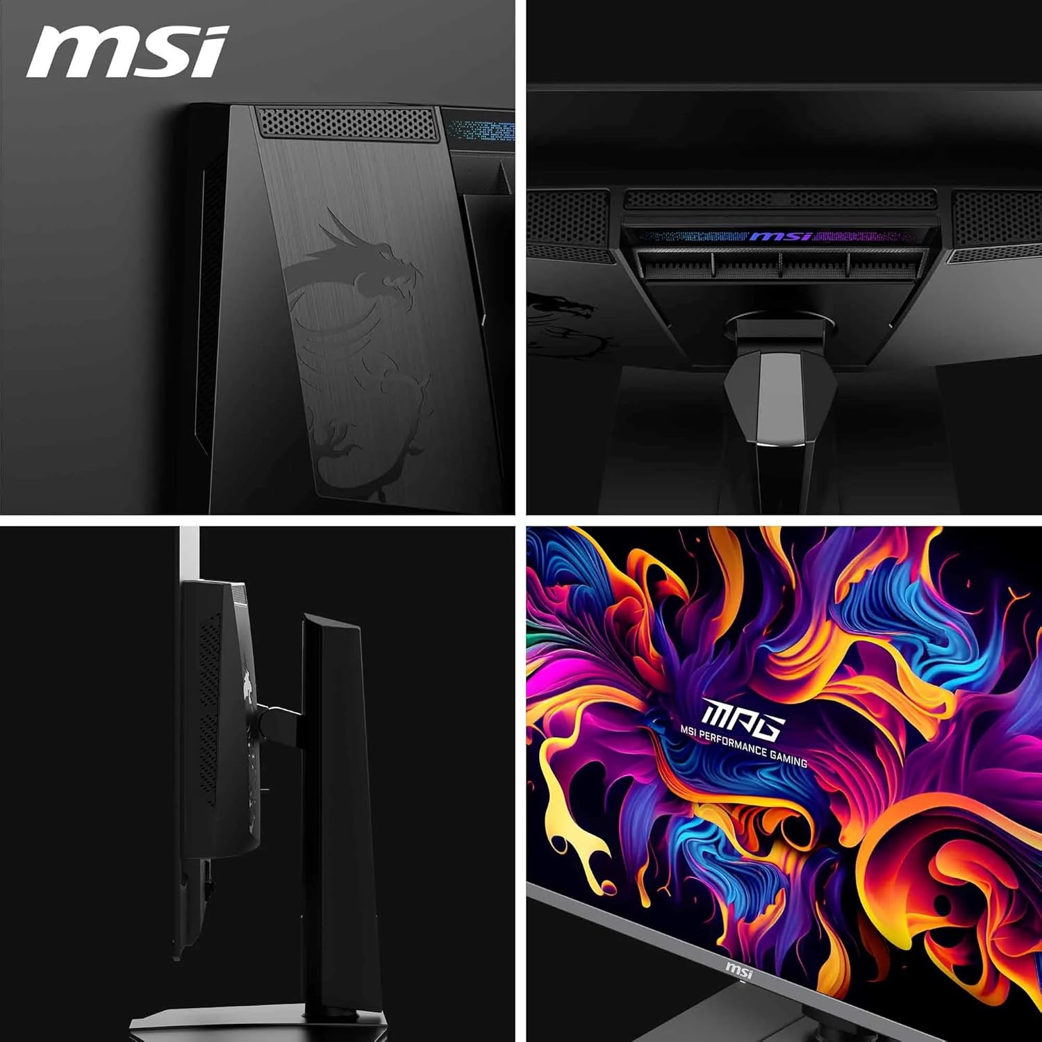 MSI MPG 322URX QD-OLED, 32" Gaming Monitor, 4K UHD 3840X2160, 240Hz, 0.03Ms, Displayhdr True Black 400, G-SYNC Compatible, USB C (98W PD), Height Adjustable, Black, 3 Year Warranty image number 4