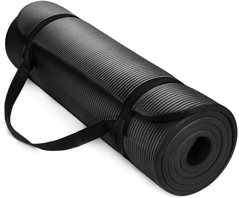 LEDON Thick 15MM Yoga Mat - NBR Non-Slip Exercise Mat for Yoga, Pilates & Home Workouts - High Density Foam with Carrying Strap - Cushioned Gym Mat for Knee & Joint Support (183X61Cm) image number 2