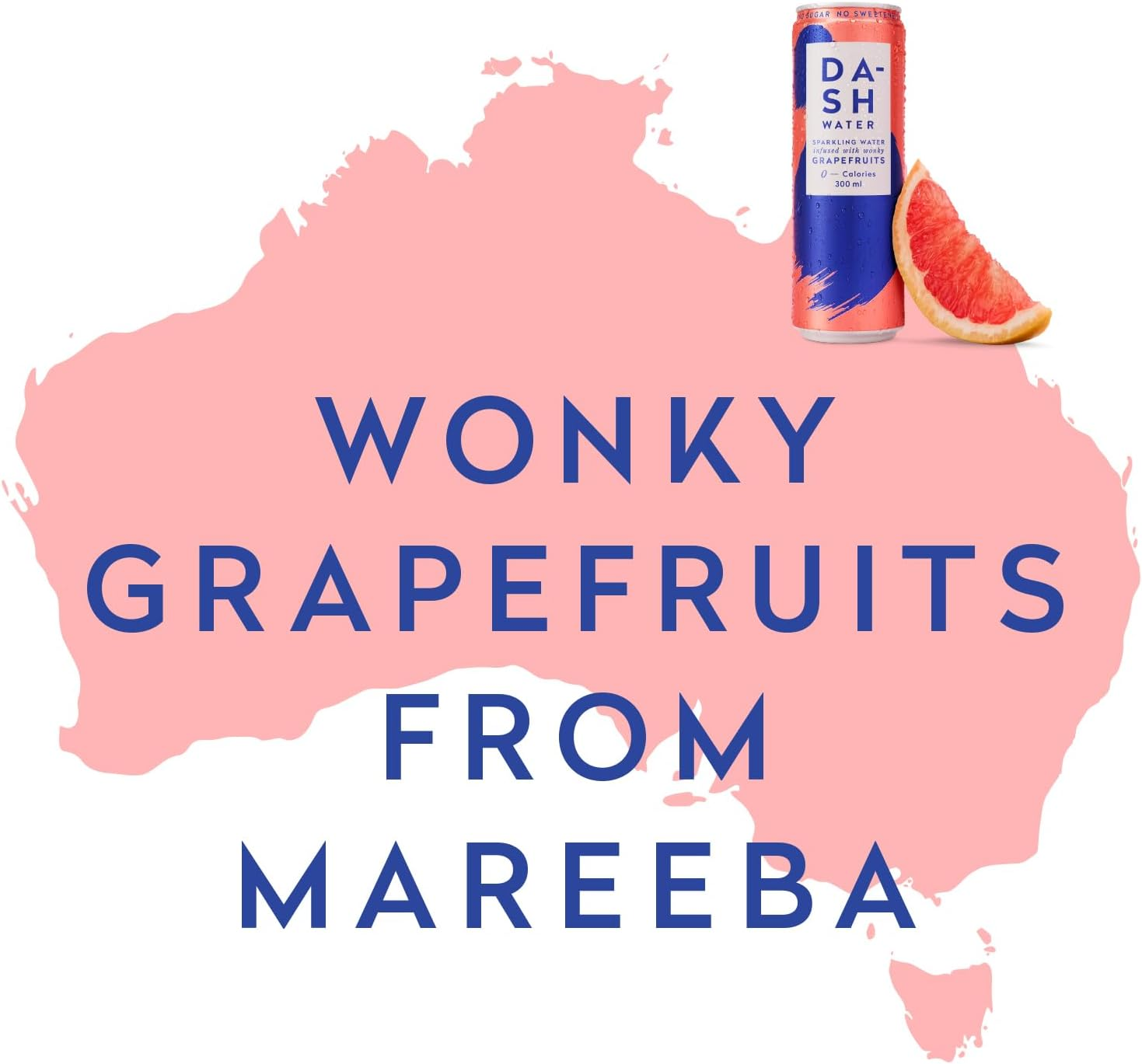 Dash Water Grapefruit - 24 X Grapefruit Flavoured Sparkling Spring Water - NO Sugar, NO Sweetener, NO Calories - Infused with Wonky Fruit (24 X 300Ml Cans) image number 2