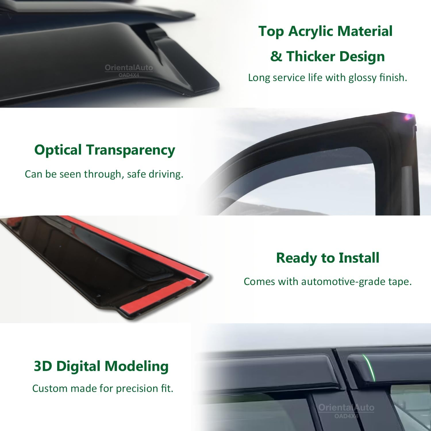 OAD4X4 Weathershields Compatible with Mazda CX-30 CX30 DM Series 2019-Onwards, Weather Shields Window Visors Wind Deflectors Sun Rain Guard 6PCS Set
