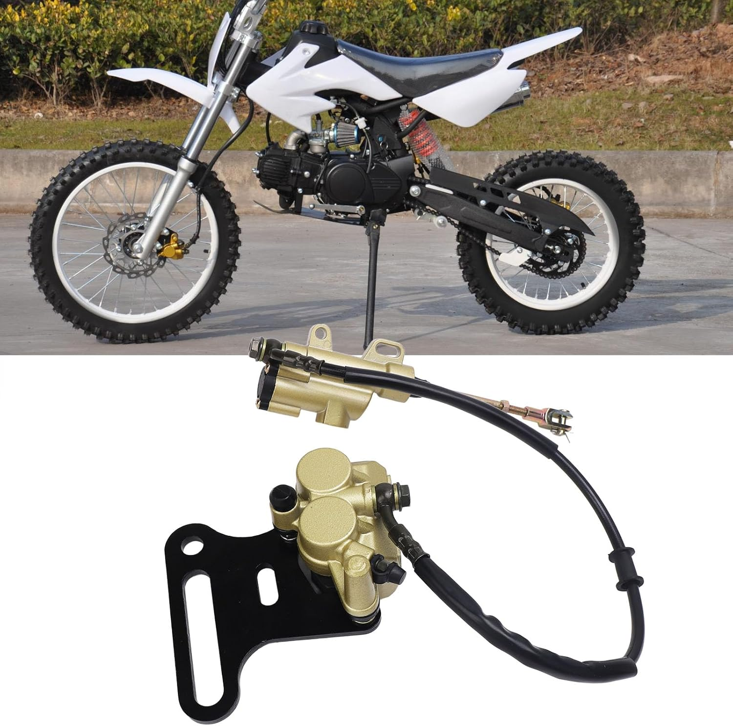 Rear Hydraulic Brake Master Cylinder Kit, Brake Master Cylinder Caliper Assembly High Strength Use Sturdy for Pit Dirt Bike image number 4