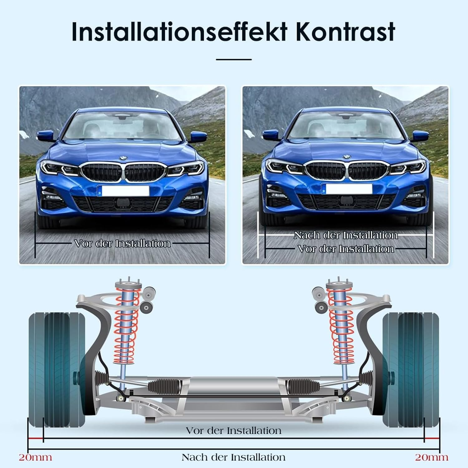 GEARMONSTER Wheel Spacers 2 X 20 Mm Spacers Set LK: 5 X 112 NLB:66.5 with 10 Wheel Bolts M14 X 1.5 X 25 Mm Wheel Spacers for Audi A4 A5 A6 A7