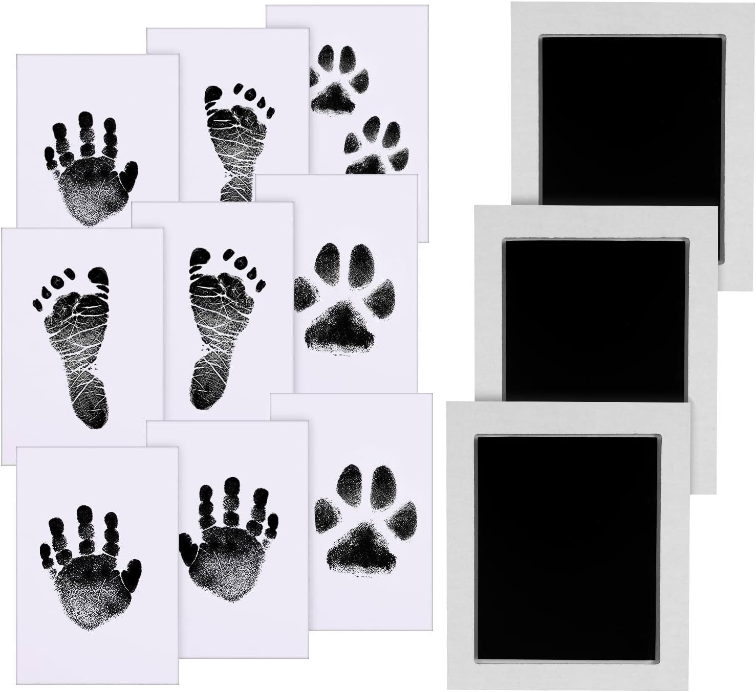 Hiumotan XL Size 6-Pack Imprint Cards & 2 Baby Handprint Ink Pads with Clean-Touch，Baby Inkless Hand and Footprint Kit,Baby Hand and Footprint Kit，Baby Footprint Kit，Baby Shower Gifts,Paw Print Kit,Newborn Essentials