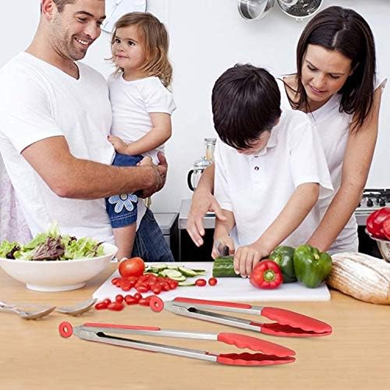 Kitchenware Gadgets 12 Inch Silicone Non-Slip Food Bread Barbecue BBQ Clip Tongs Kitchen Tools(Black) Kitchenware Gadgets (Color : Black)