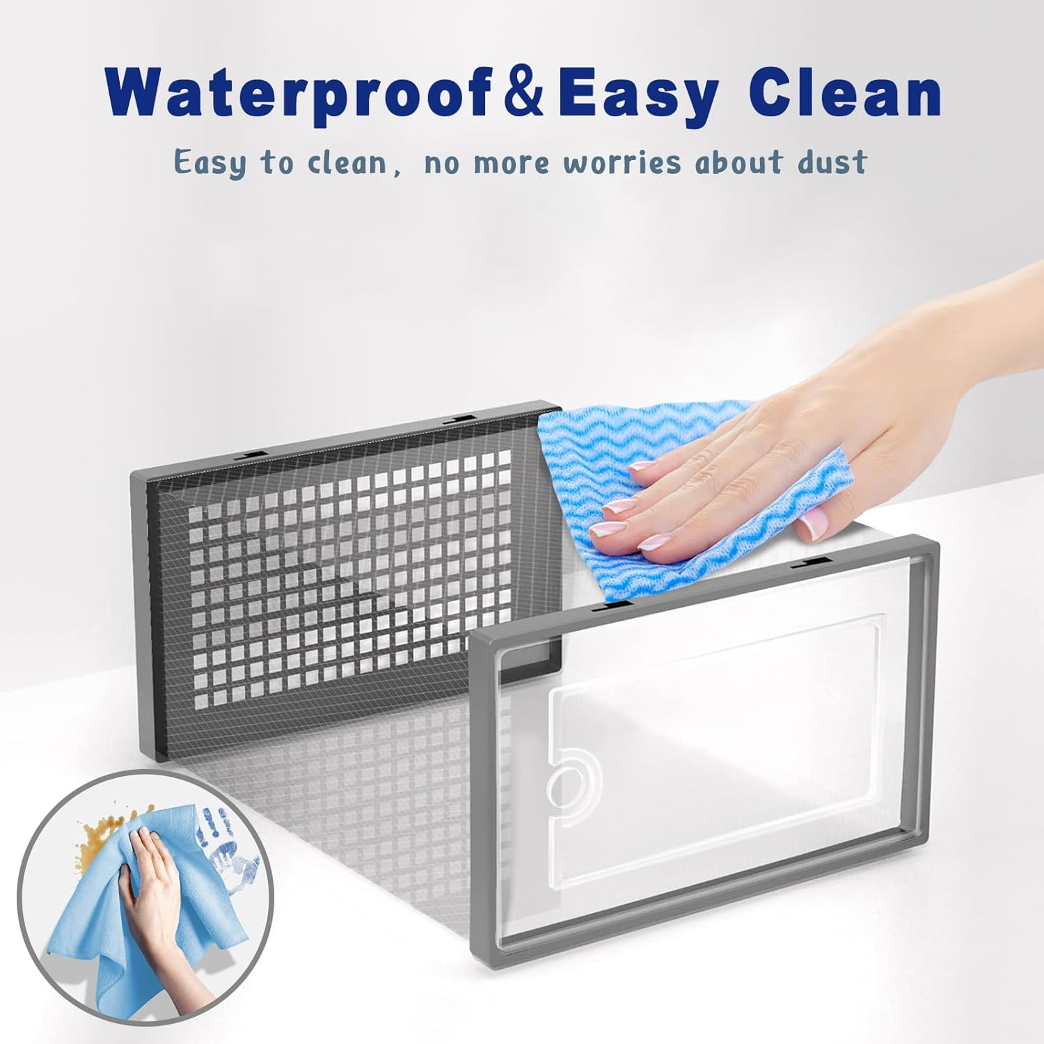 Stusgo Large 15 Pack Shoe Storage Box, Clear Shoe Box Plastic Stackable Shoe Organizer for Closet, Space Saving Foldable Shoe Rack Sneaker Container Bin Holder 15(33X 24X14Cm) image number 3