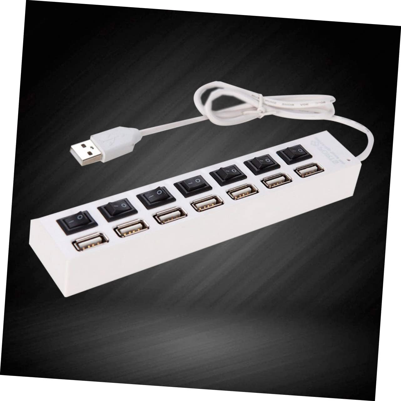 7 Laptop USB HUB Practical USB Splitter Daily Use USB HUB High Splitter Plug Four-Port USB Individual Hub Ultra Thin Laptop USB Hub for Laptop Portable White Socket image number 1