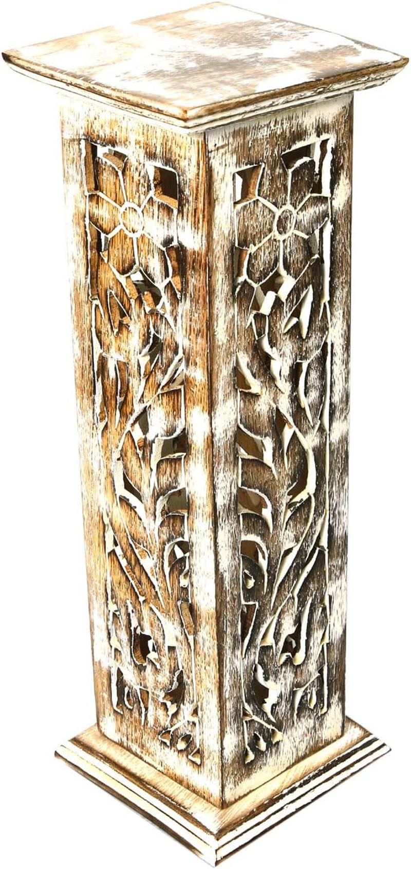 WILLART Wooden Incense Burner Stick Dhoop Stand Holder Burner | Four Stick Holder Tray | Hand Carved Flower Design | Ash Catcher |12 Inches | Home Fragrance | Aromatherapy Meditation Pooja Yoga | Home Accessories |Gift image number 3