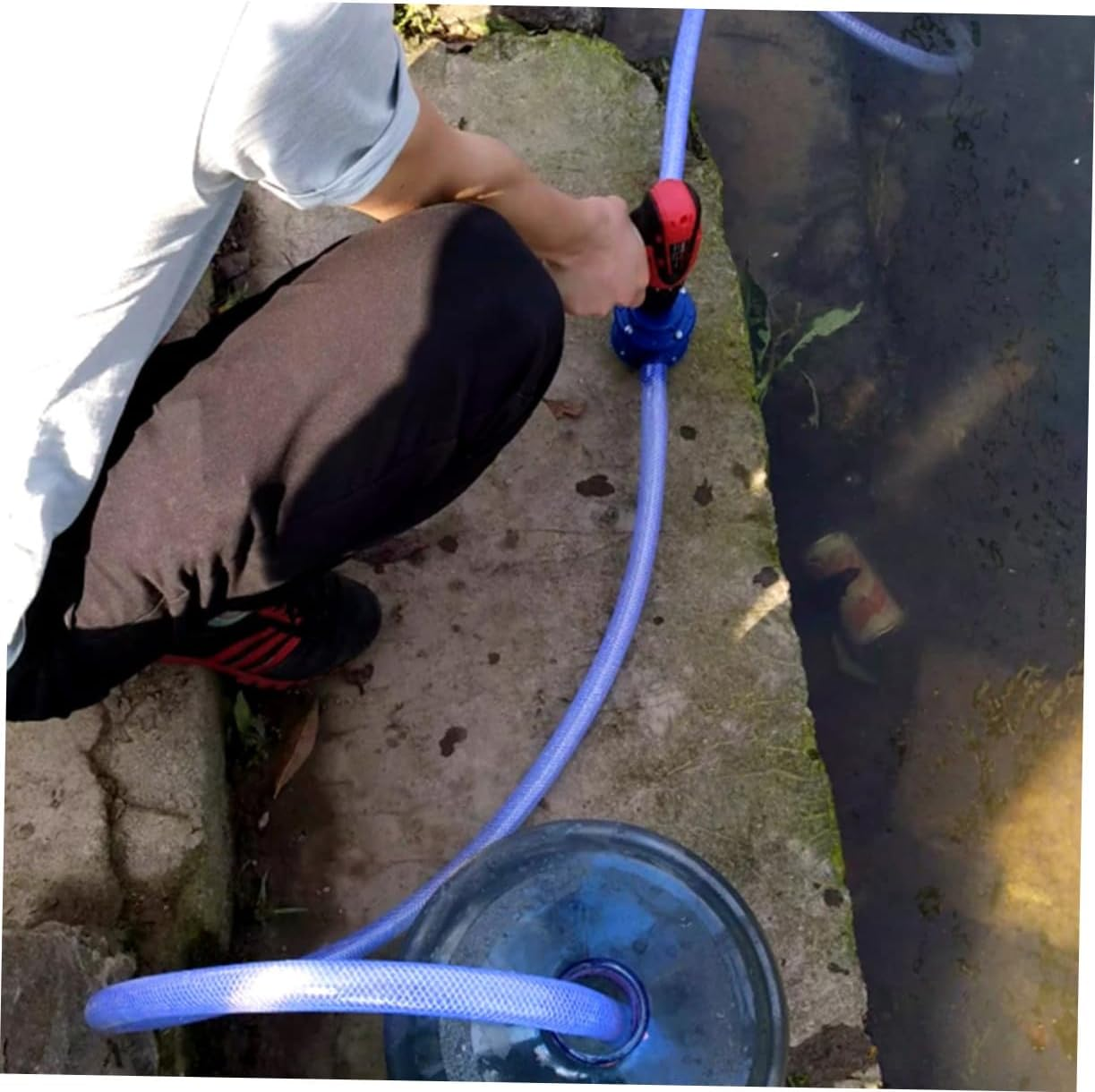 Bestonzon Micro Self-Priming Centrifugal Water Pump Engineering Plastic Compatible with Hand Drills No Leakage up for Efficient Water Transfer image number 1