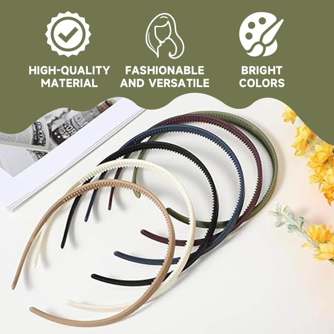 Pack of 6 Hair Comb Hair Band Plastic Headband Make up Headband for Sports Fitness Daily for Women and Girls, Hair Band Women, Plastic Headbands with Teeth Thin, Hair Bands Headbands