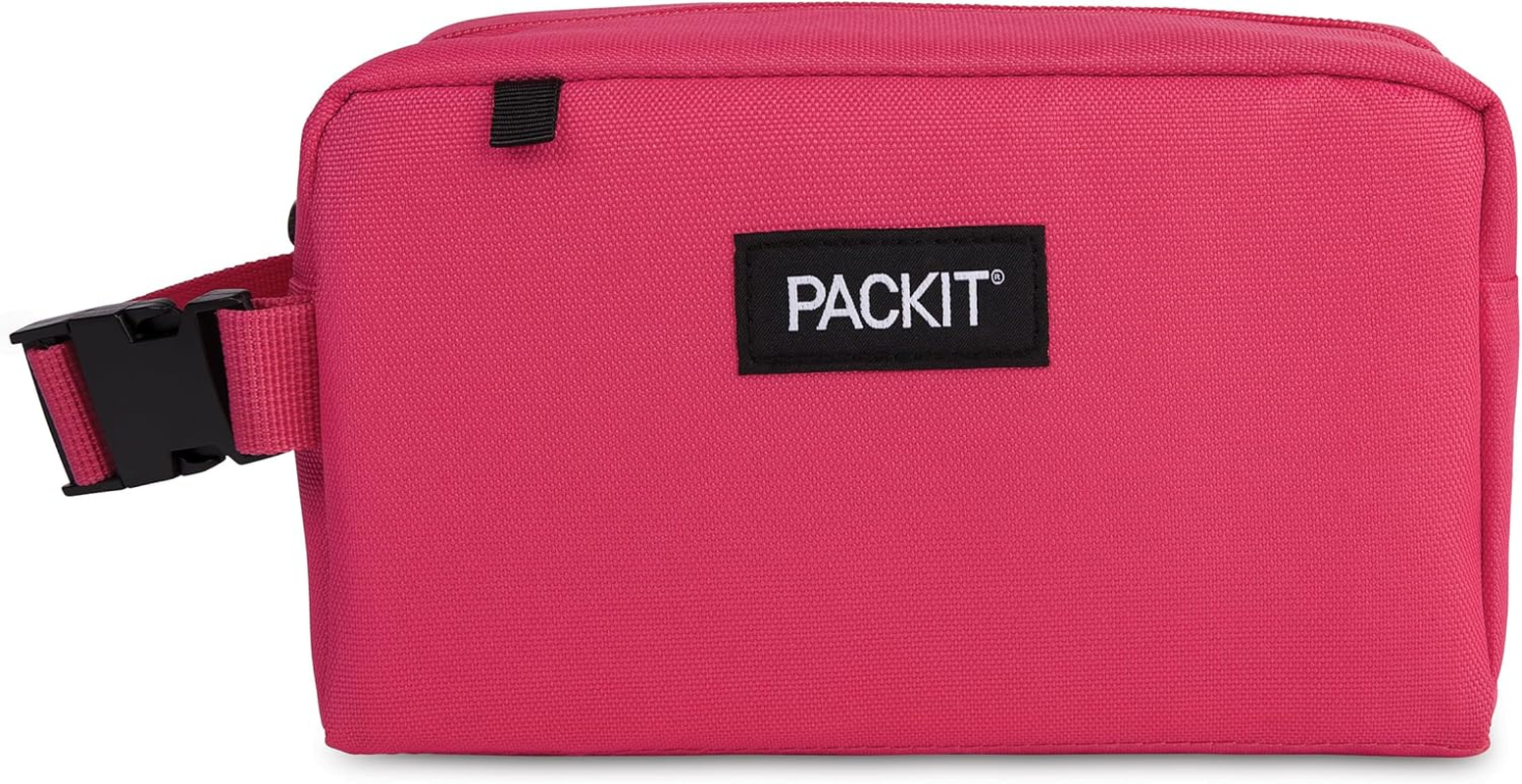 Packit&reg; Freezable Snack Box, Magenta, Built with ECOFREEZE&reg; Technology, Collapsible, Reusable, Zip Closure with Buckle Handle, Designed for Work Snacks, Fresh Snacks on the Go, Adults, and All Ages
