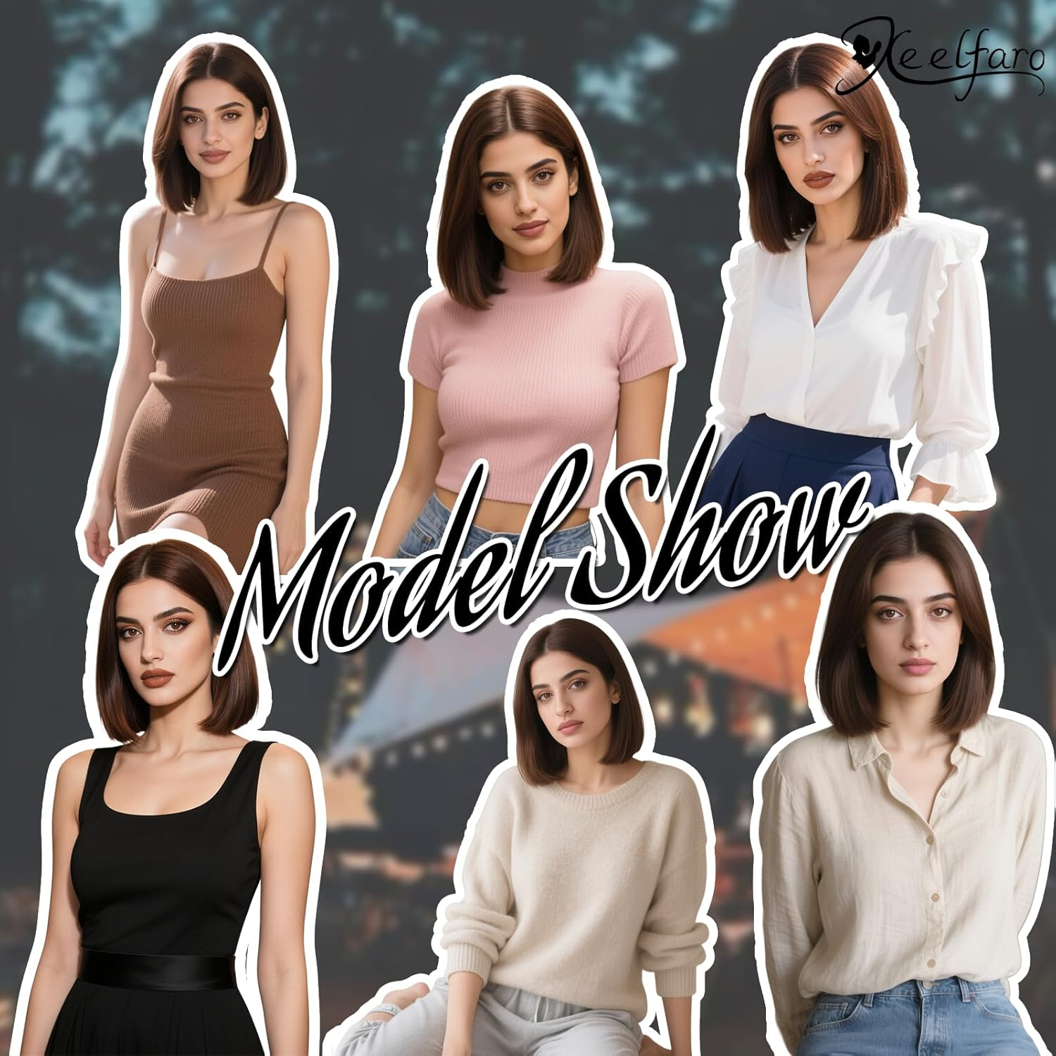 Xeelfaro Dark Brown Natural Straight Bob Wig for Women Full Head with Asymmetric Layered Cut & Free-Parting, Smooth 12Inch Wig for Decision-Making Scenarios Modern Styling (Dark Brown, 12Inch) image number 1