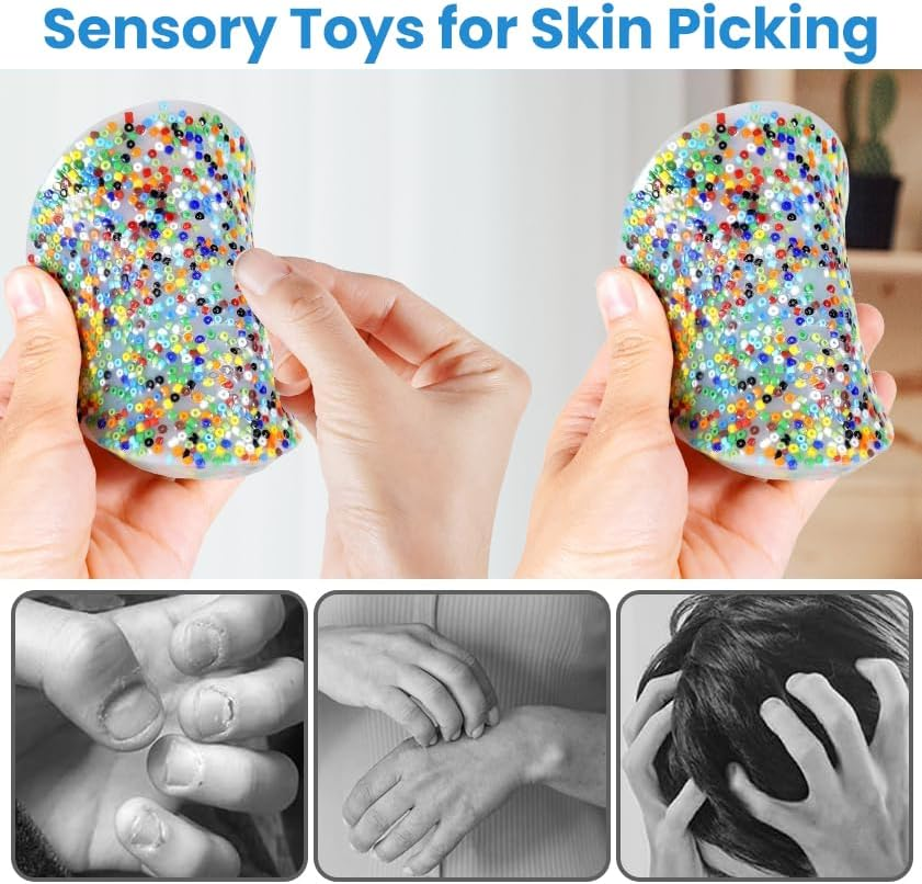 3Pack Skin Picky Pad,Heart/Round Skin Picking Fidget Toys,Silicone Picky Pad Fidget Toys for Adults ,Pink/Transparent Picking Fidget Pad,Release Stress for Trichotillomania/Dermatillomania/Adhd image number 3