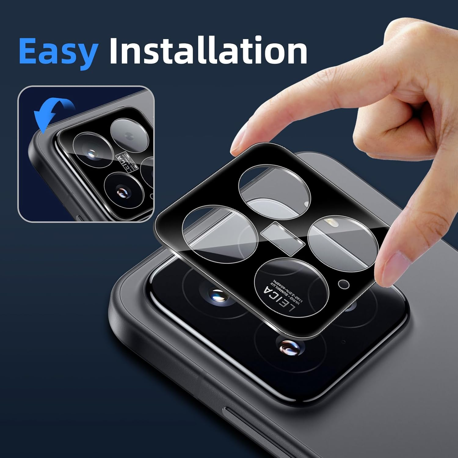 Liilaa Camera Screen Protector for Xiaomi Mi 15 5G for Tempered Glass, Pack of 3 Camera Protection 9H Hardness Camera Glass Film Anti-Scratch Lens Protective Glass - Black image number 1