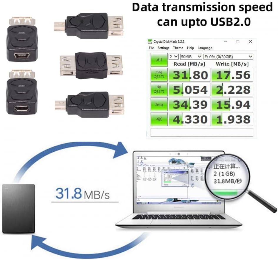 CY Adapter 5Pcs/Lot Micro USB 2.0 OTG Mini USB 5Pin Type-A Male to Female Data Charge Adapter image number 2
