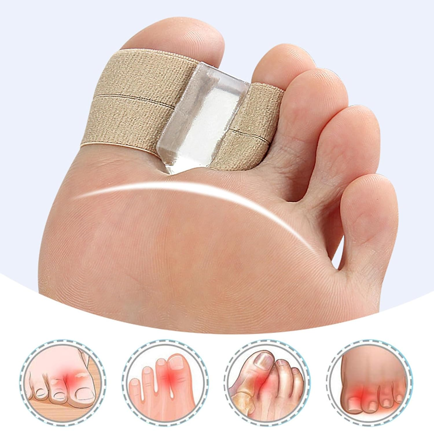 3Pcs Bunion Toe Separators, 2 Loops Toe Separator, Gel Toe Spacers Bunion Corrector, Hammer Toe Straightener for Overlapping Toes Women Men image number 3