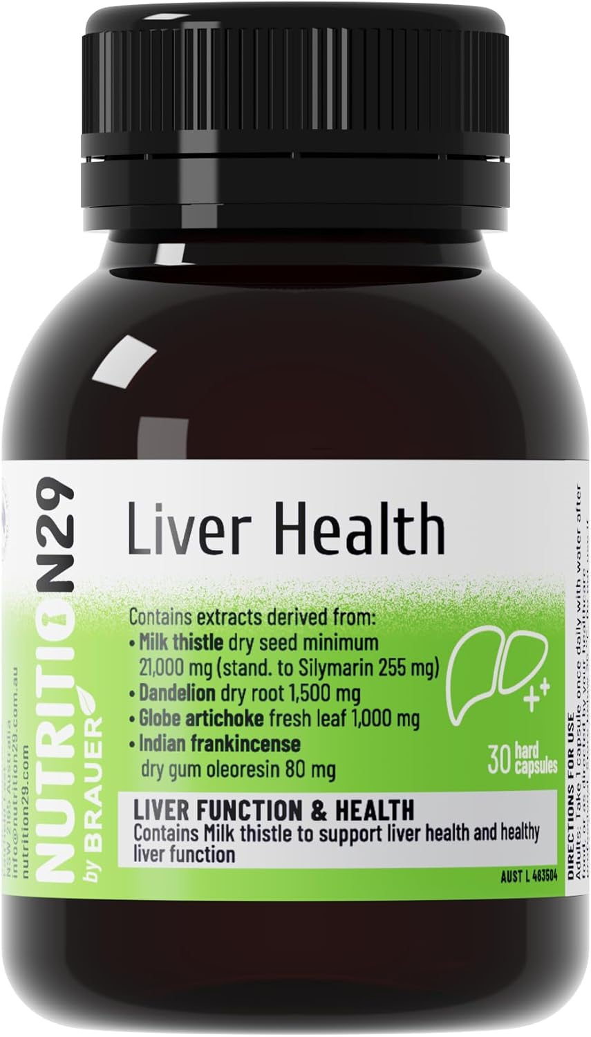 Nutrition29 Liver Health Capsules with Milk Thistle Turmeric & Globe Artichoke Extract 30/60/200 Count image number 4