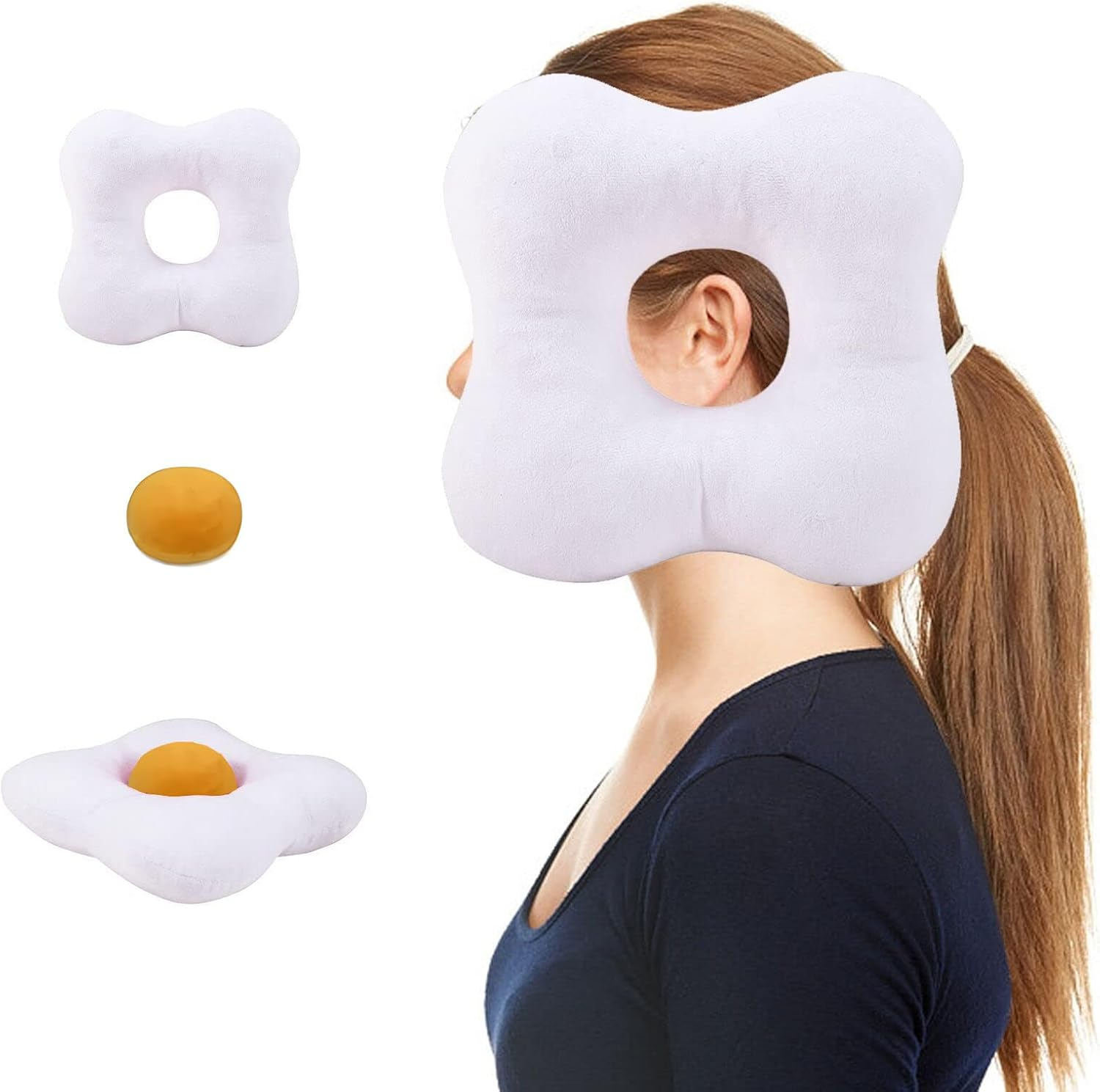 Ear Piercing Pillow, Donut Pillow for Side Sleepers, Surgery Recovery & Piercing Pillow with Hole for Pain & Pressure Relief, Soft Contoured Ear Protection Cushion image number 3