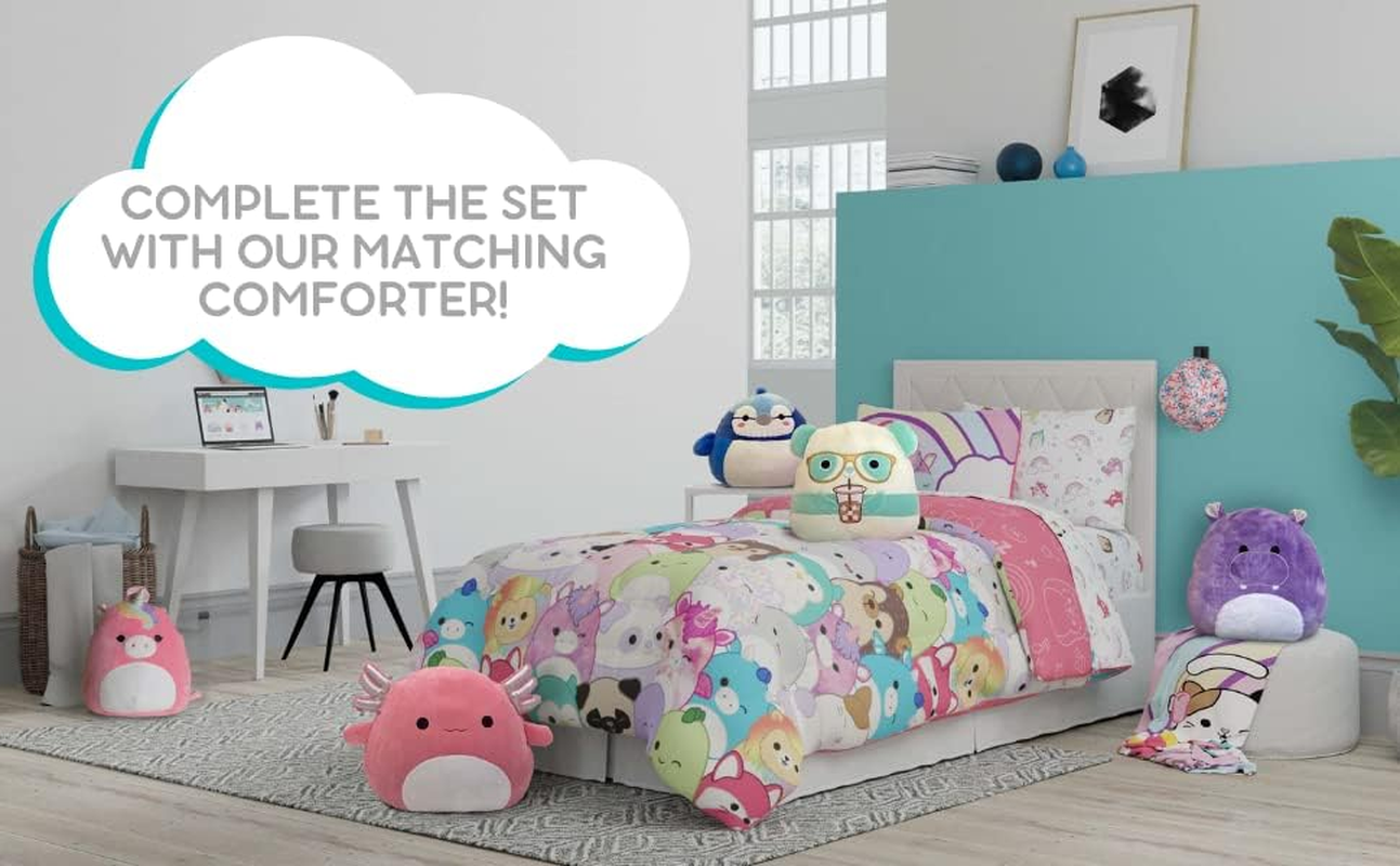 Franco Jazwares Squishmallows Bedding Super Soft Microfiber Sheet Set, Full, By image number 1