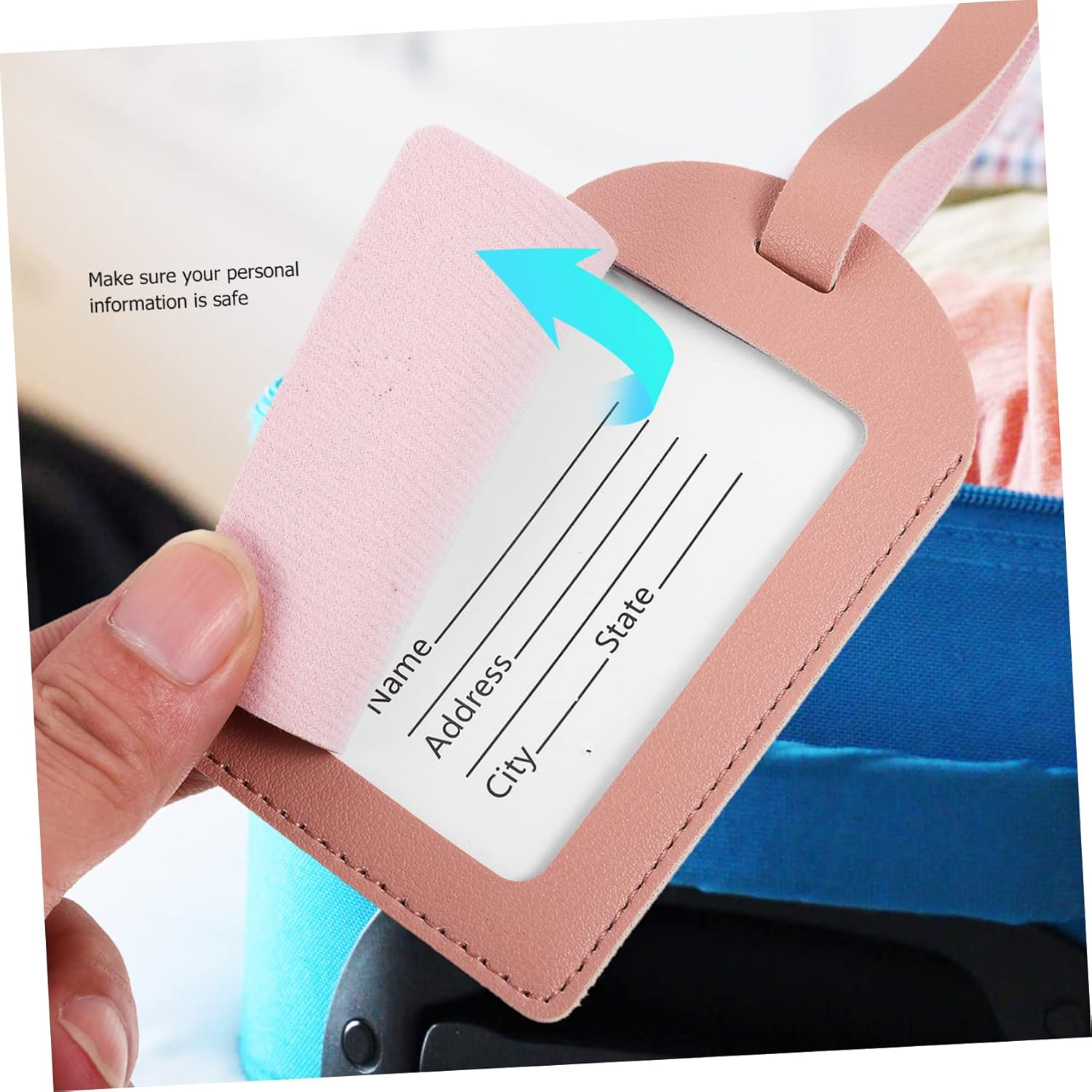 HORIALENCE 8Pcs Leather Luggage Tag Suitcase Label Travel Accessories for Suitcases Luggage Tags for Leather Baggage For image number 1