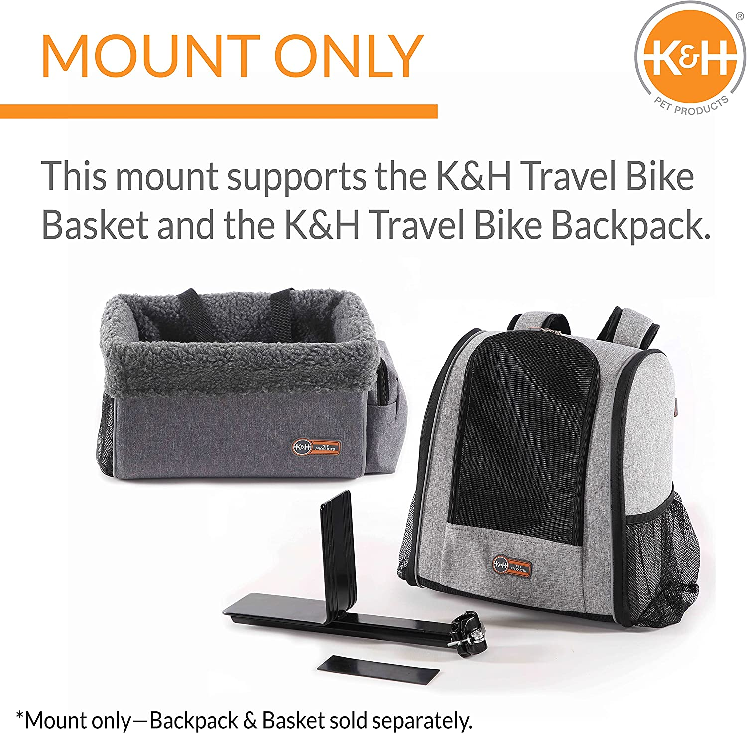 K&H Pet Products Universal Rear Bike Mount for Travel Bike Basket & Backpack Black Universal Fit image number 3