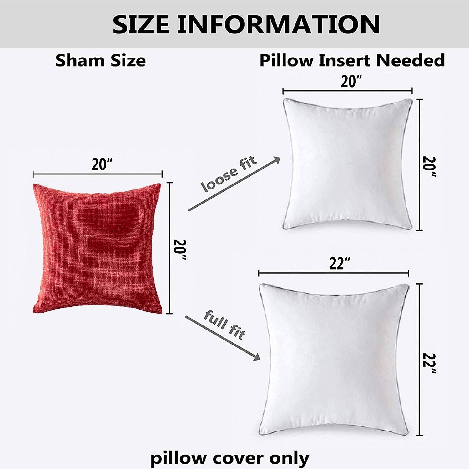 Kevin Textile Set of 2 Soft Linen Pillow Covers Decorative Throw Pillow Covers Square Cushion Case for Sofa Couch Home Decor 20X20 Inches Burnt Brick image number 2