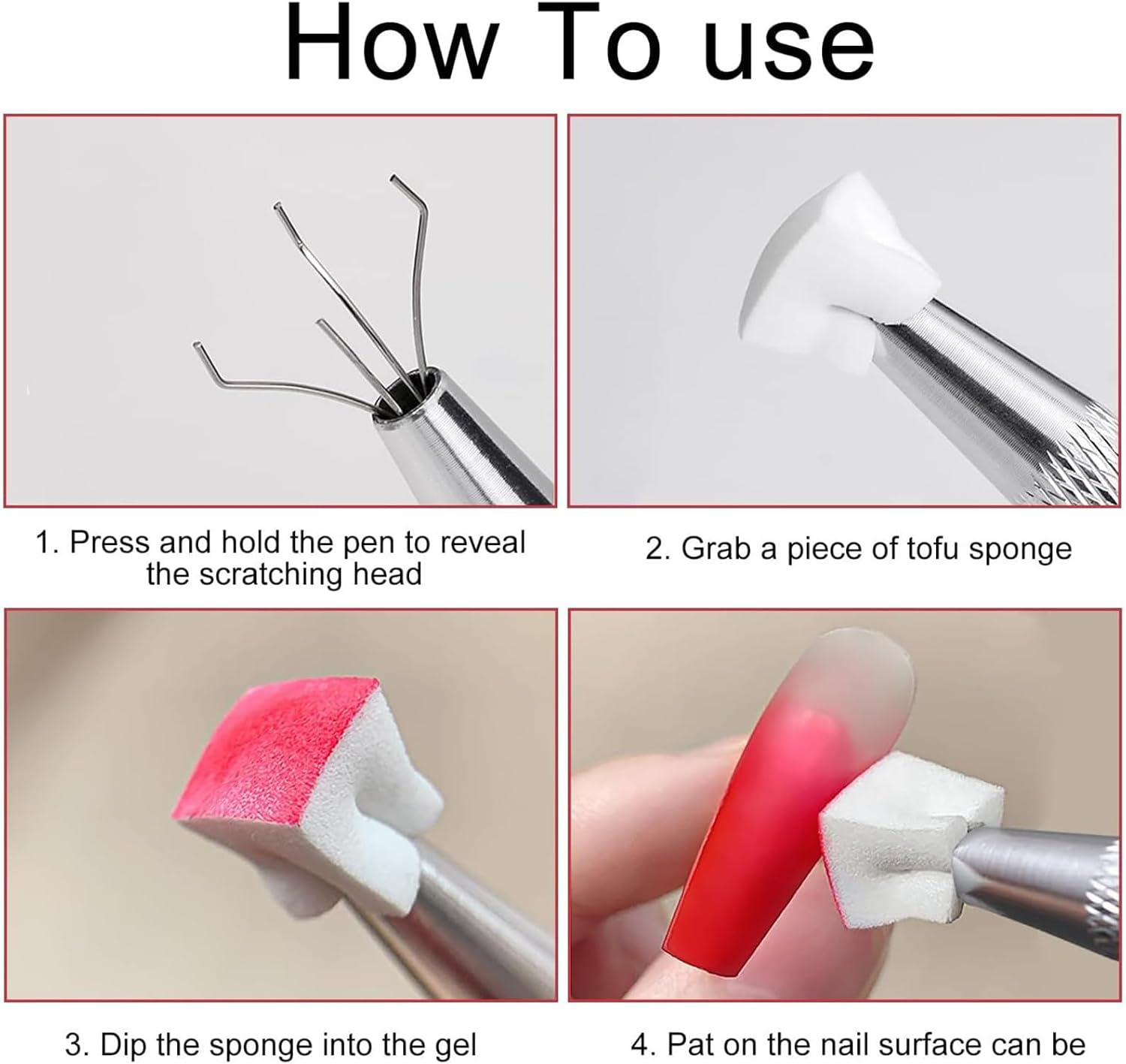 Nails Art Spong - 200-Pieces Nail Sponges with Metal Grabber | Ombreenails Design | Beauty Salon Tool for Making Gradient Nails Art Pattern, Manicure image number 3