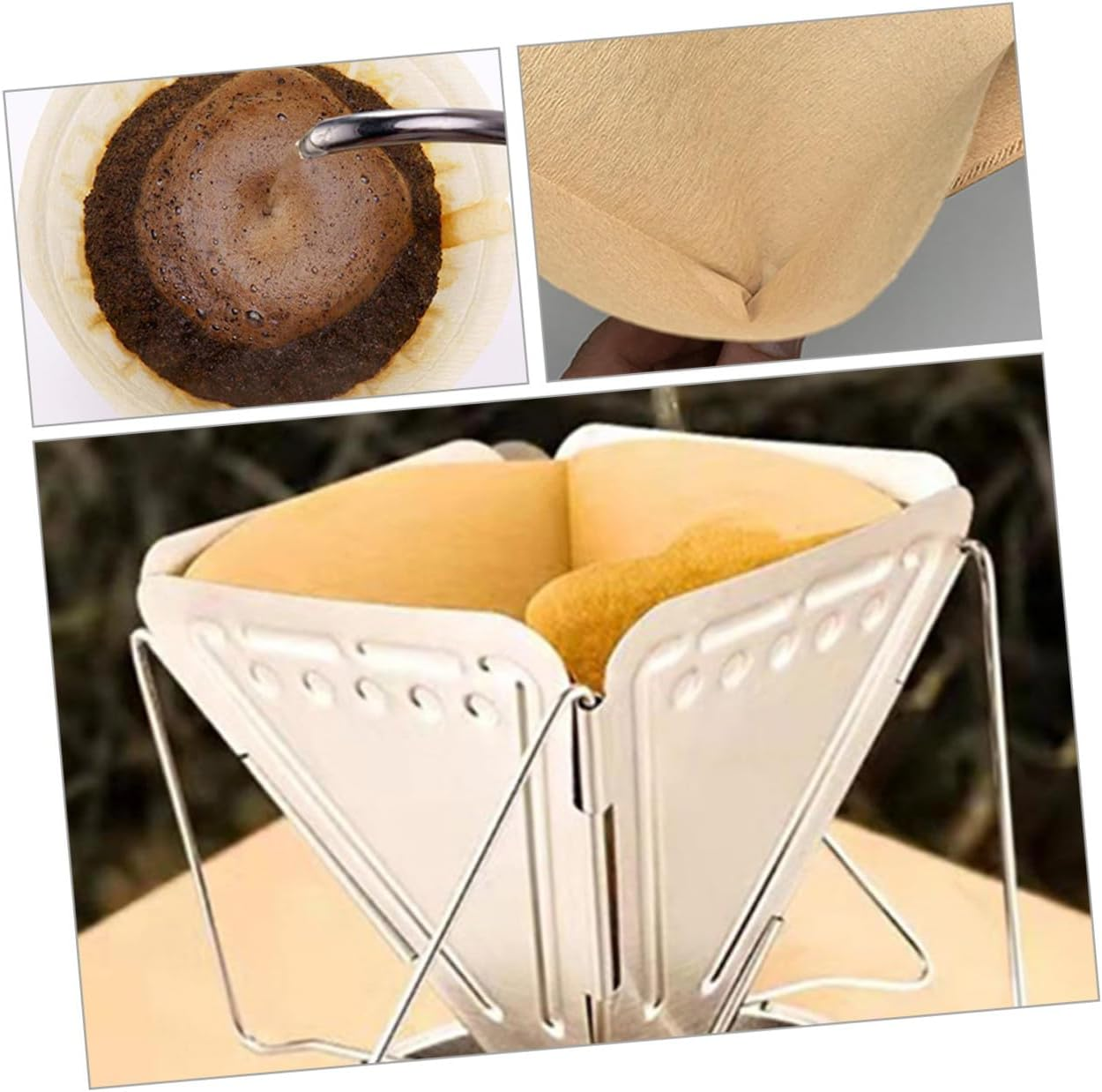 Cabilock 100Pcs Shaped Filter Paper Disposable Filtering Paper for Manual Cone Coffee Maker Espresso Machine image number 4