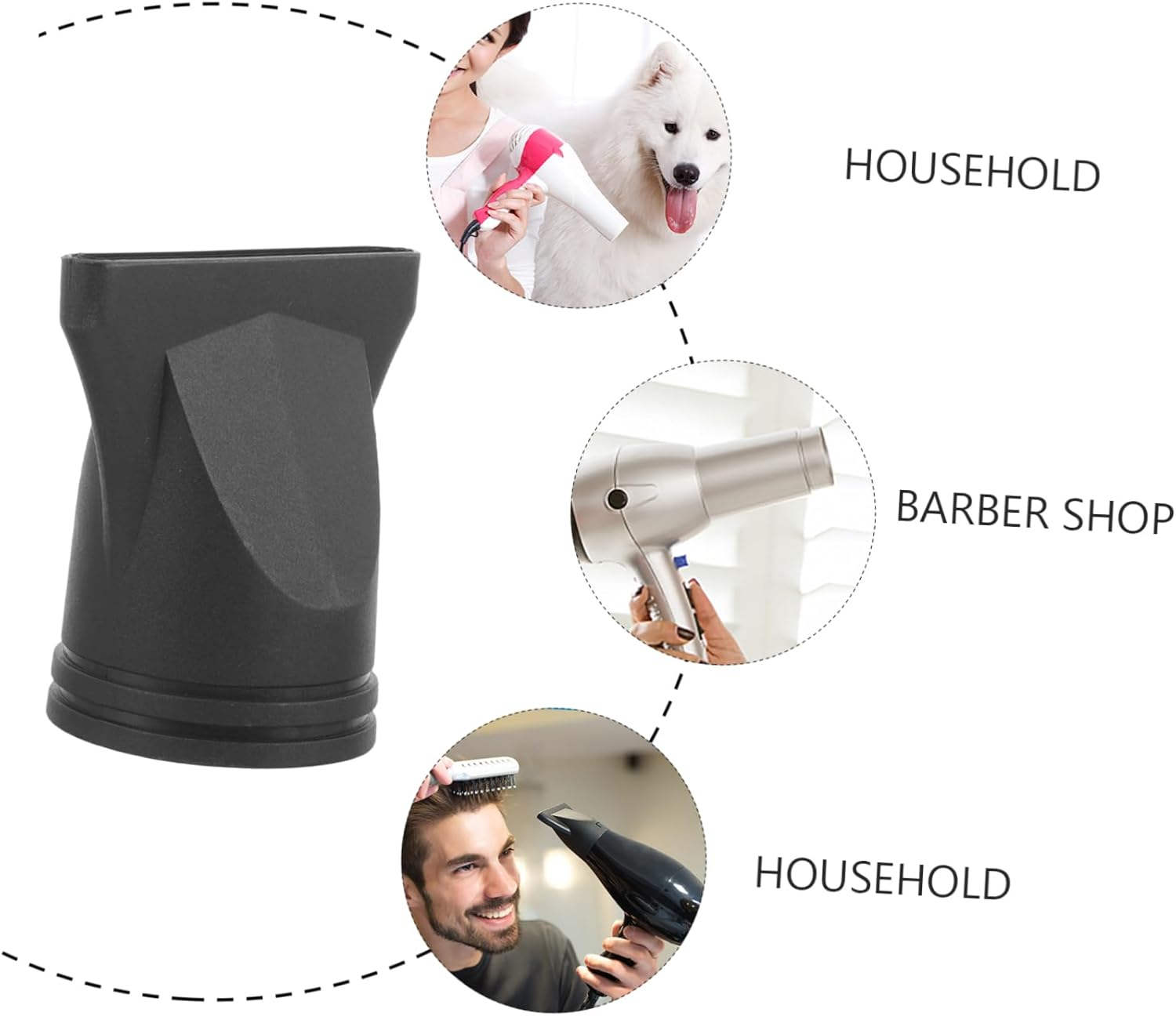 10Pcs Hair Dryer Nozzles and Combs Set, Narrow Concentrator Blow Dryer Attachments, Heat Resistant Styling Tools for Professional Salon and Home Use image number 2